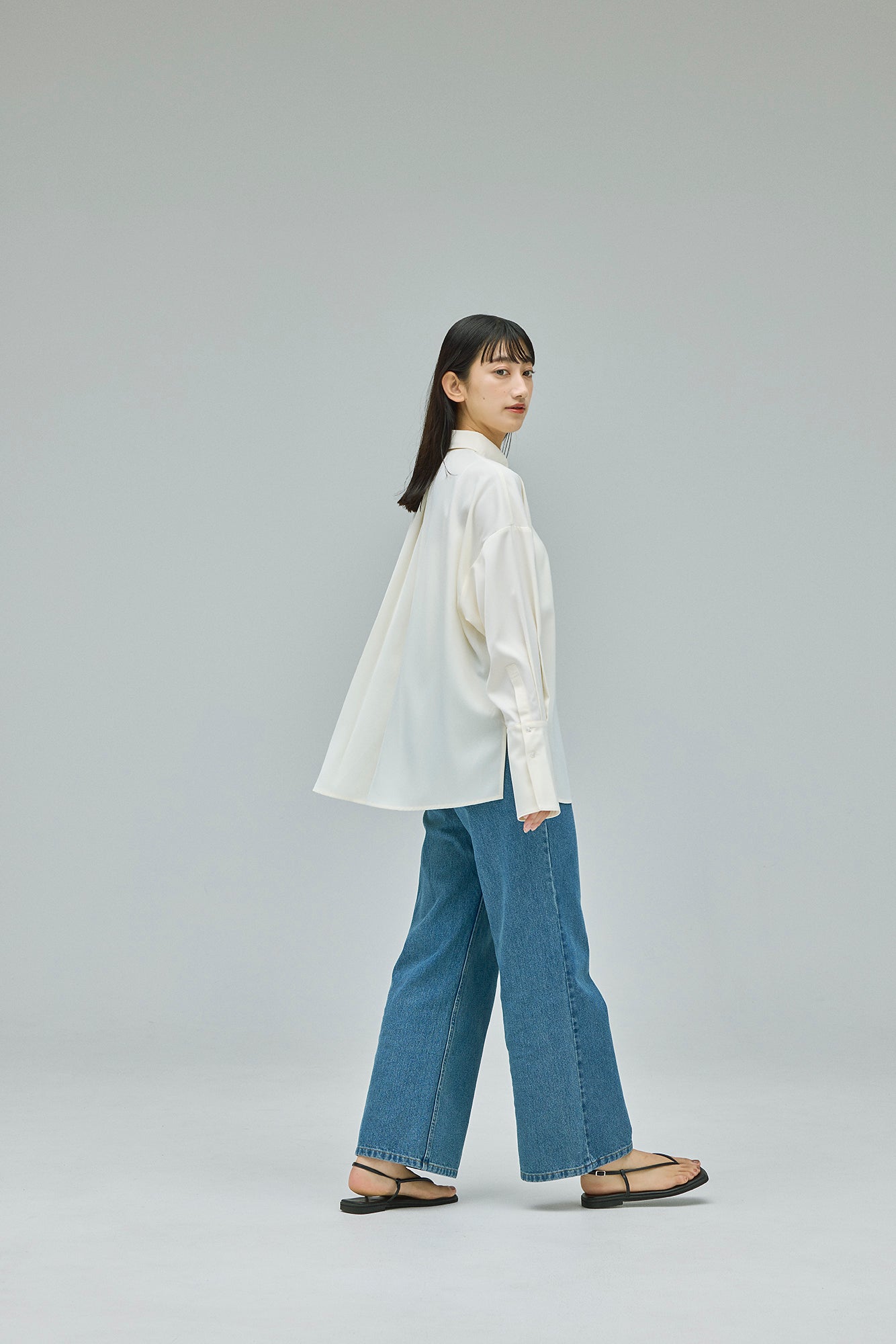 【SALE】satin shirt