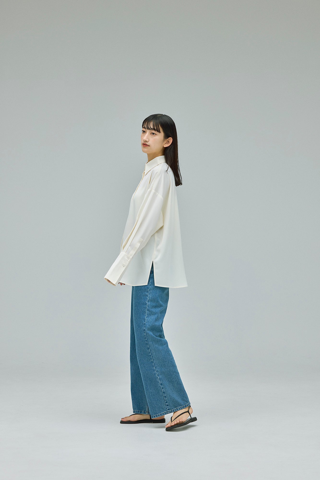 【SALE】satin shirt