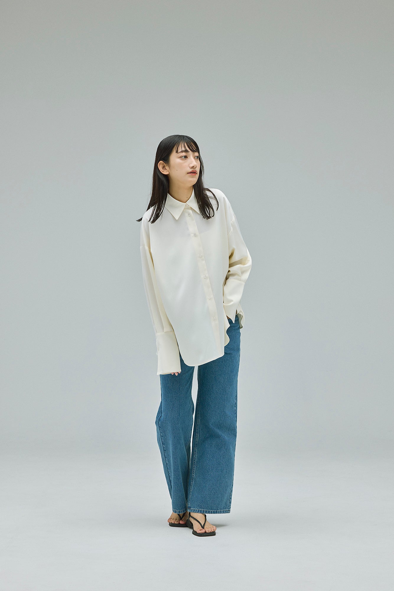 【SALE】satin shirt
