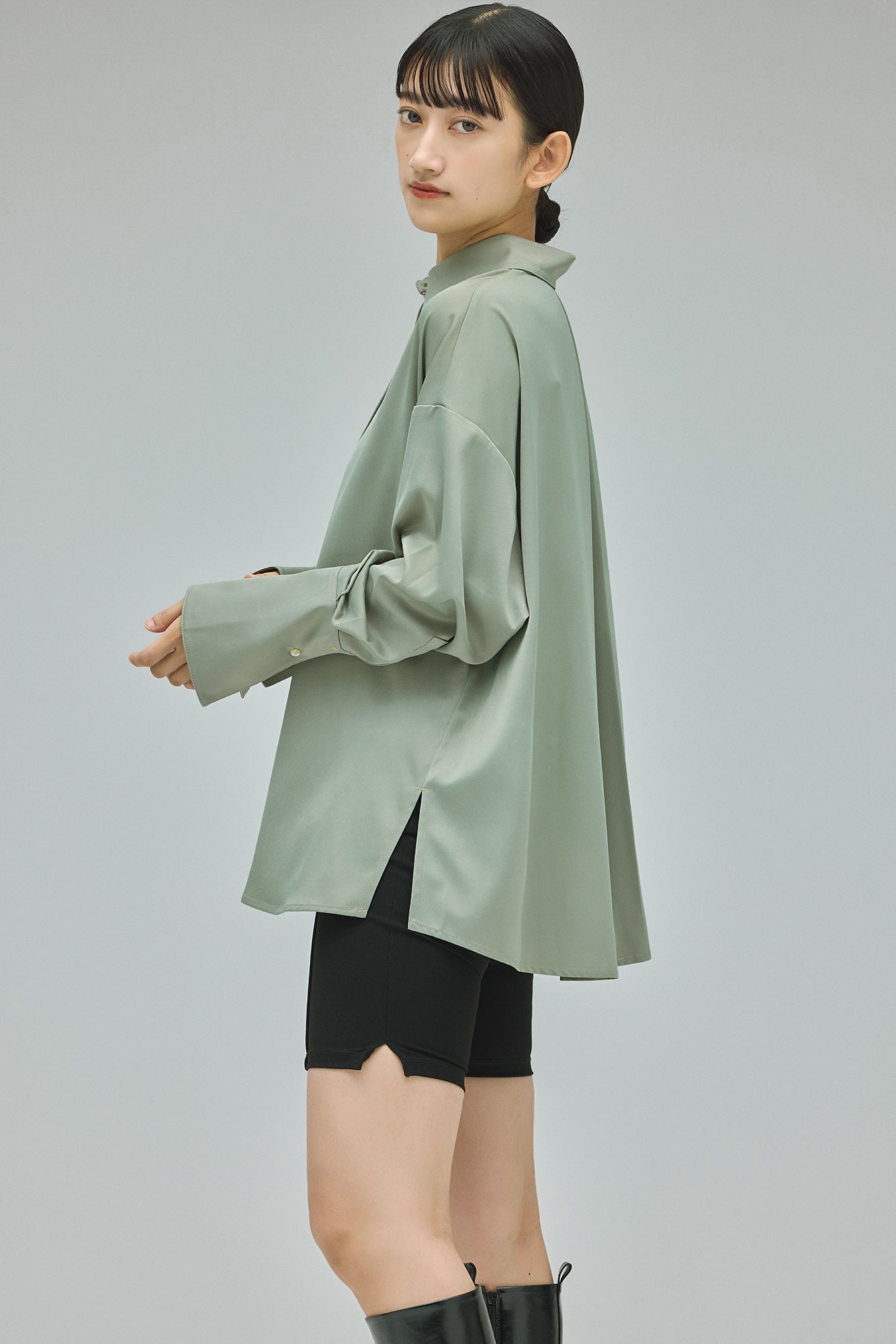 【SALE】satin shirt