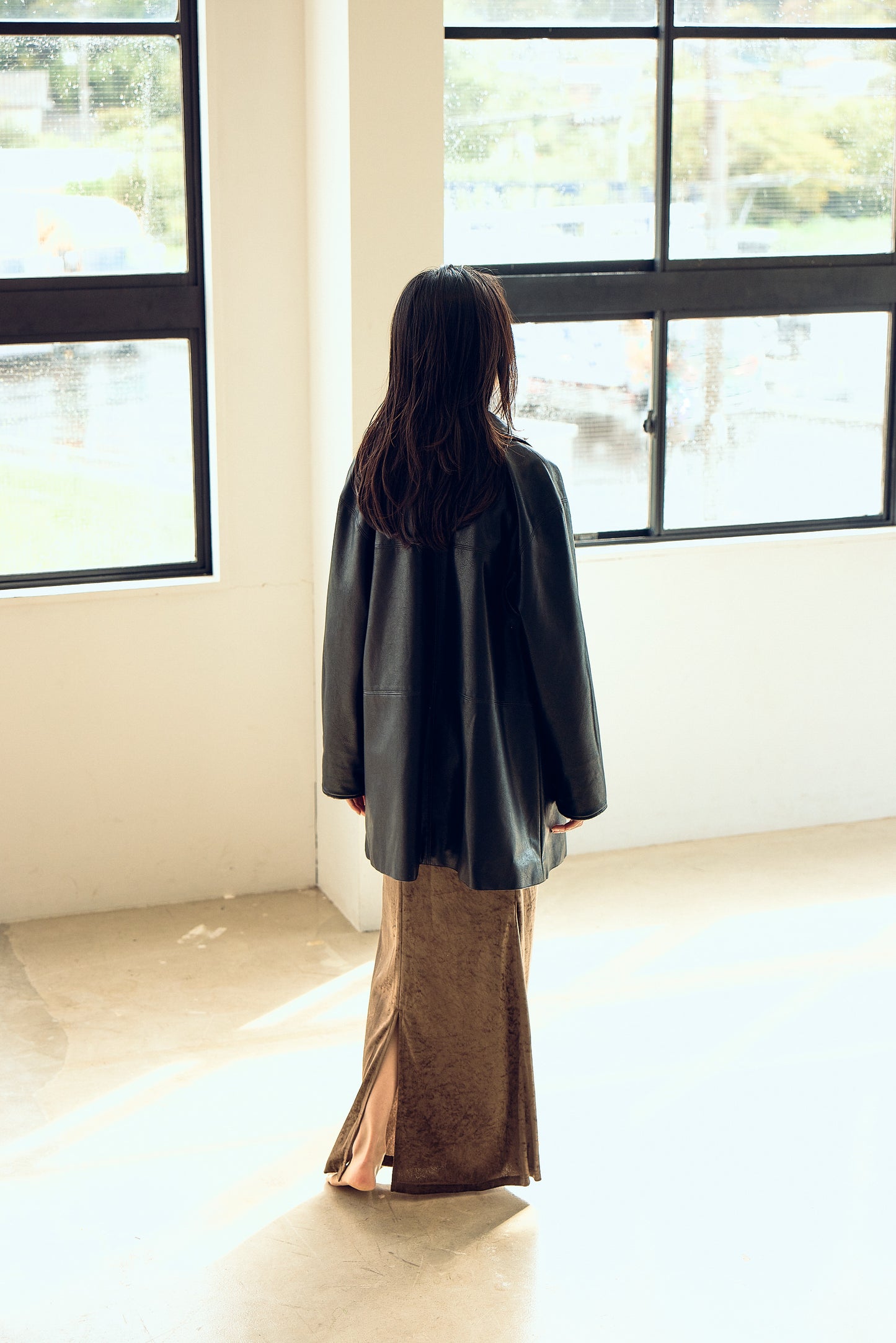 velours slit skirt