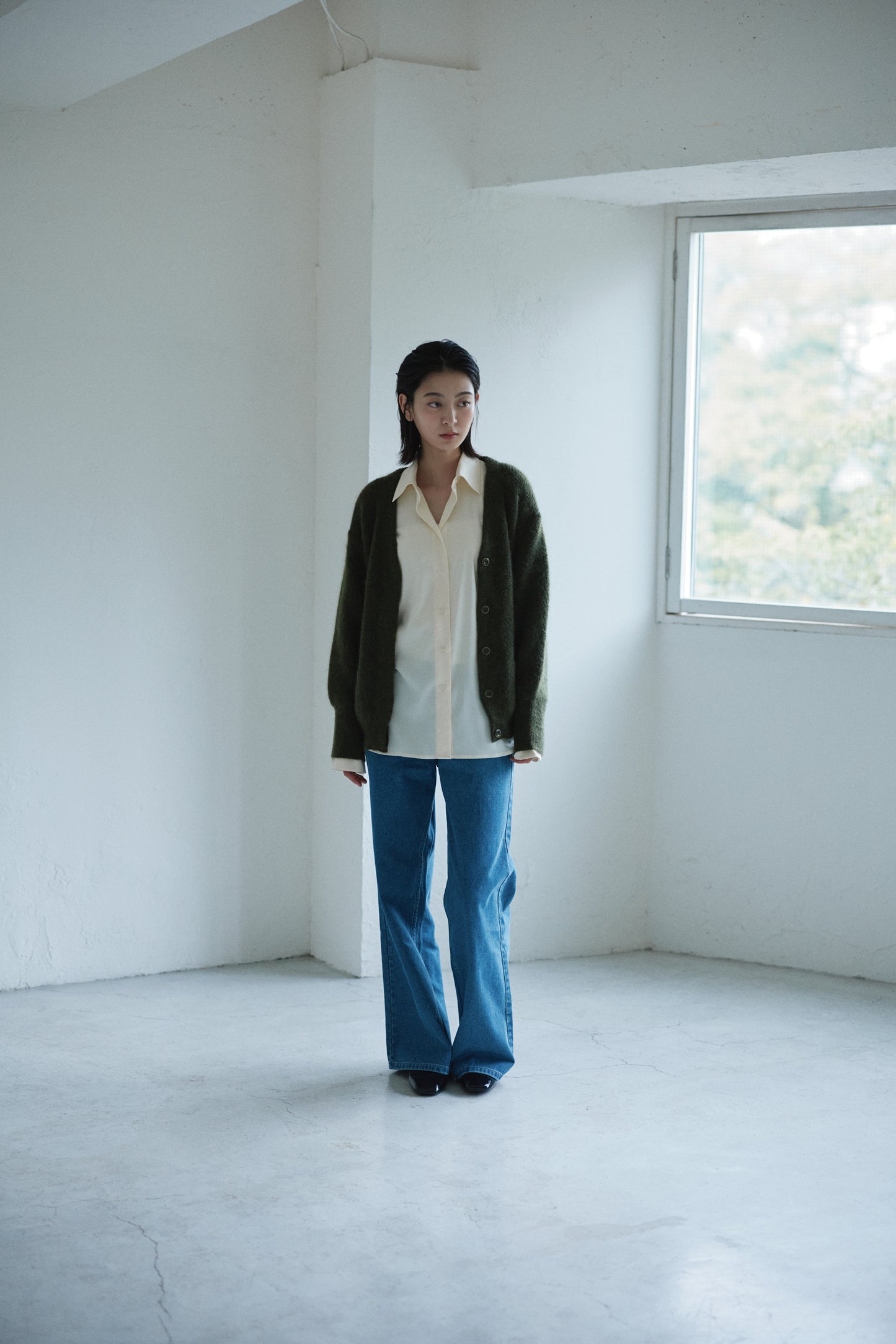 kid mohair cardigan <SUITAGE PREMIUM / MADE IN JAPAN>