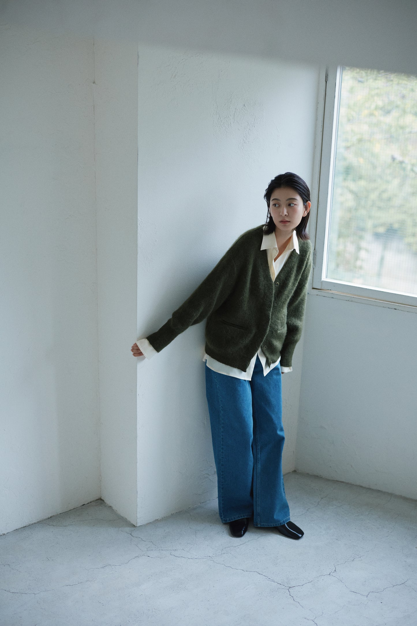 kid mohair cardigan <SUITAGE PREMIUM / MADE IN JAPAN>