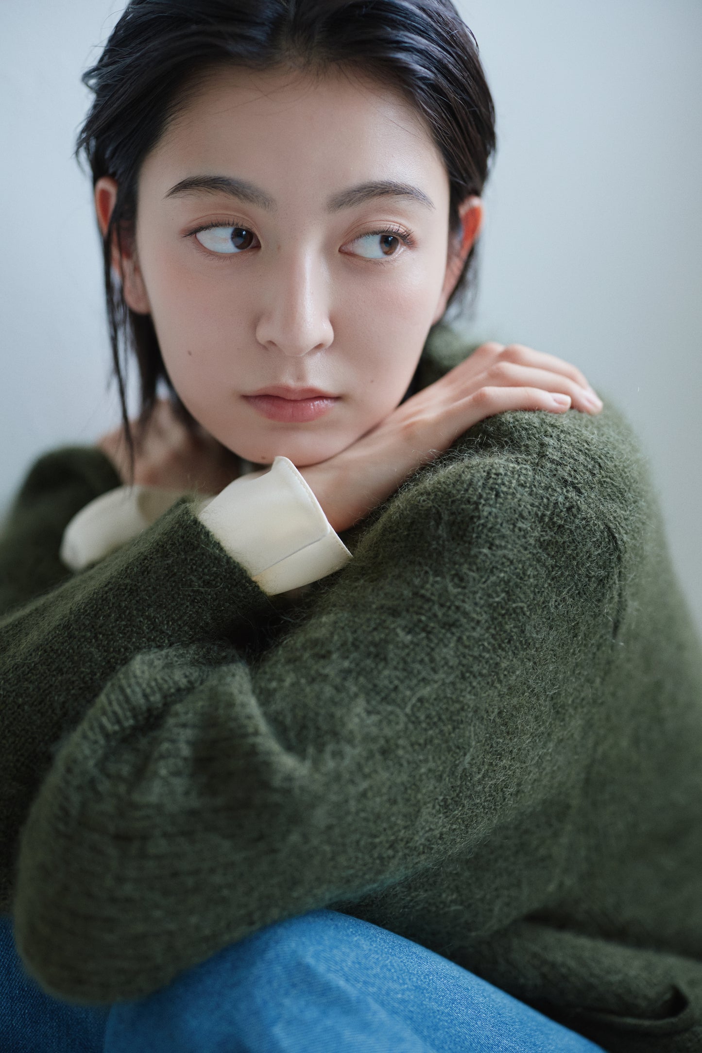 kid mohair cardigan <SUITAGE PREMIUM / MADE IN JAPAN>