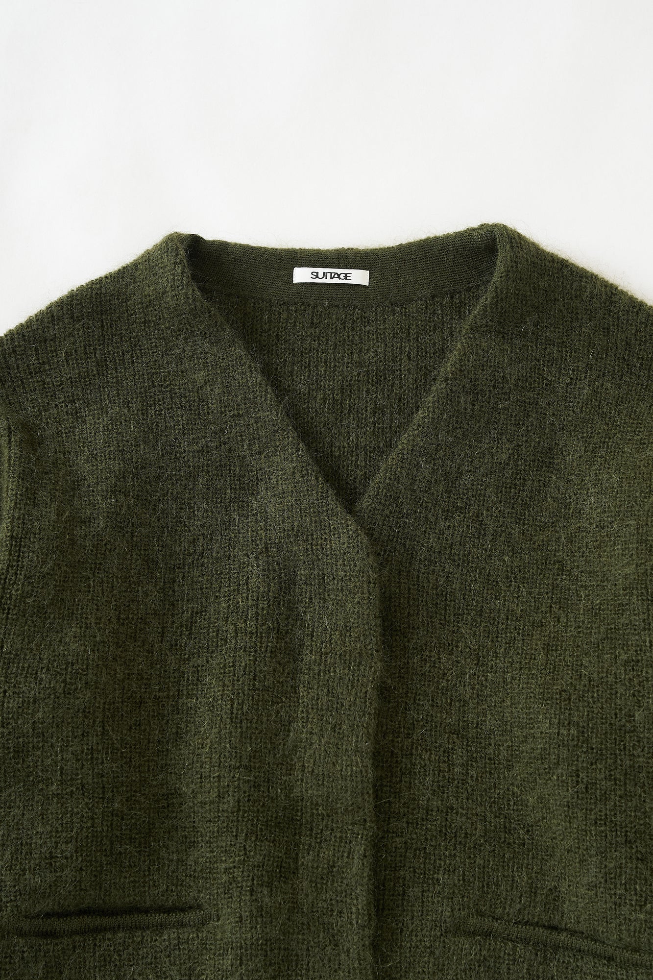 kid mohair cardigan <SUITAGE PREMIUM / MADE IN JAPAN>