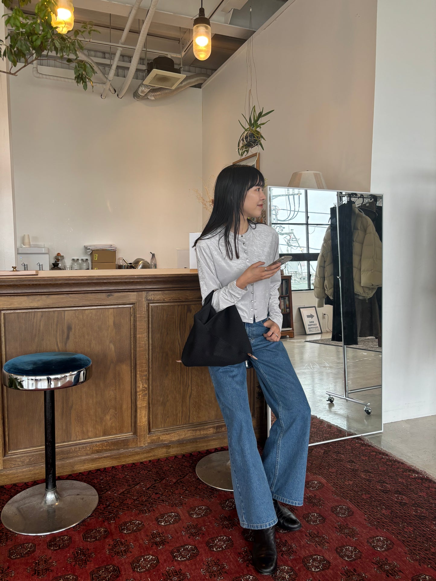 【SALE】velours compact cardigan