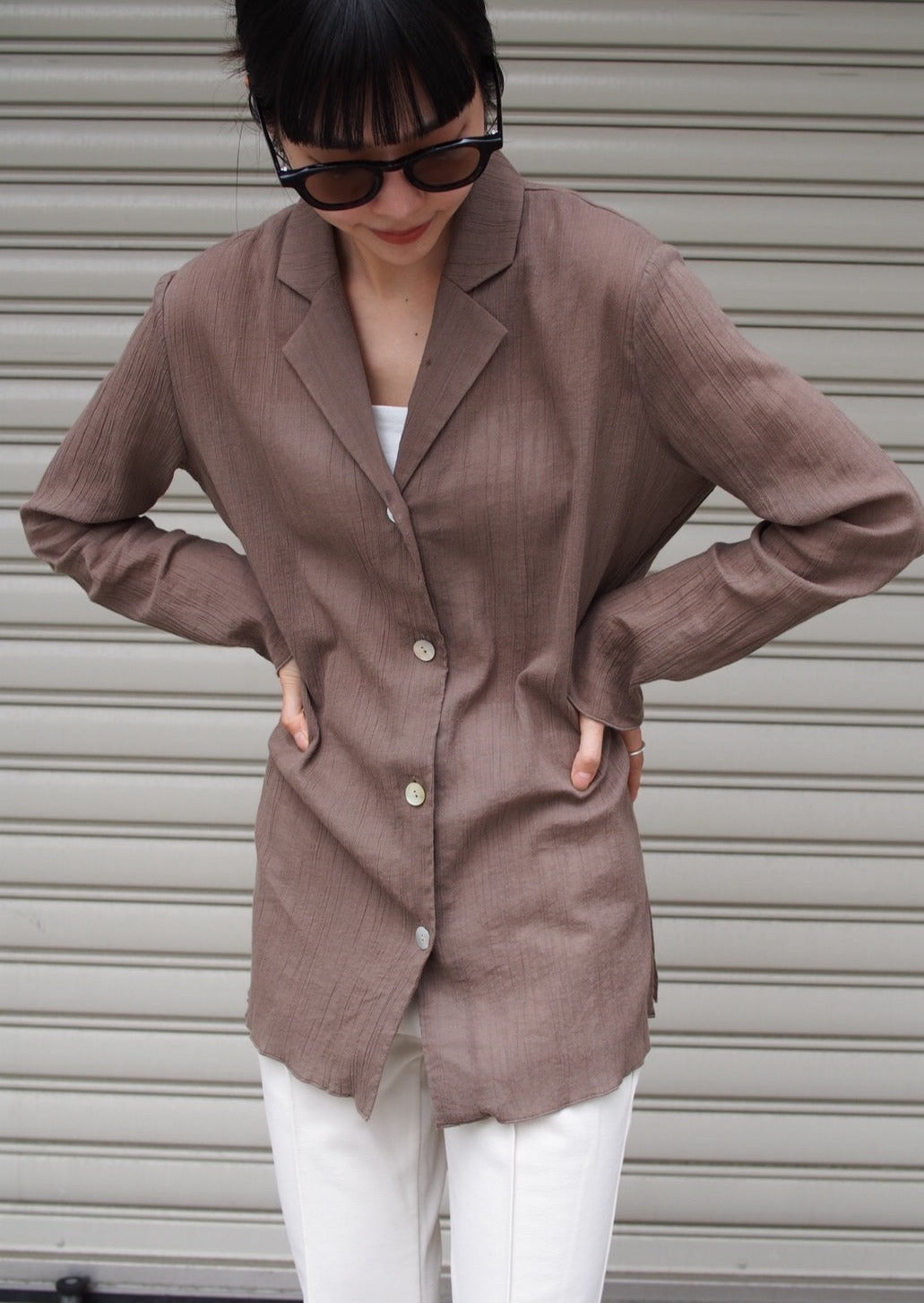 【SALE】cotton sheer shirt JK