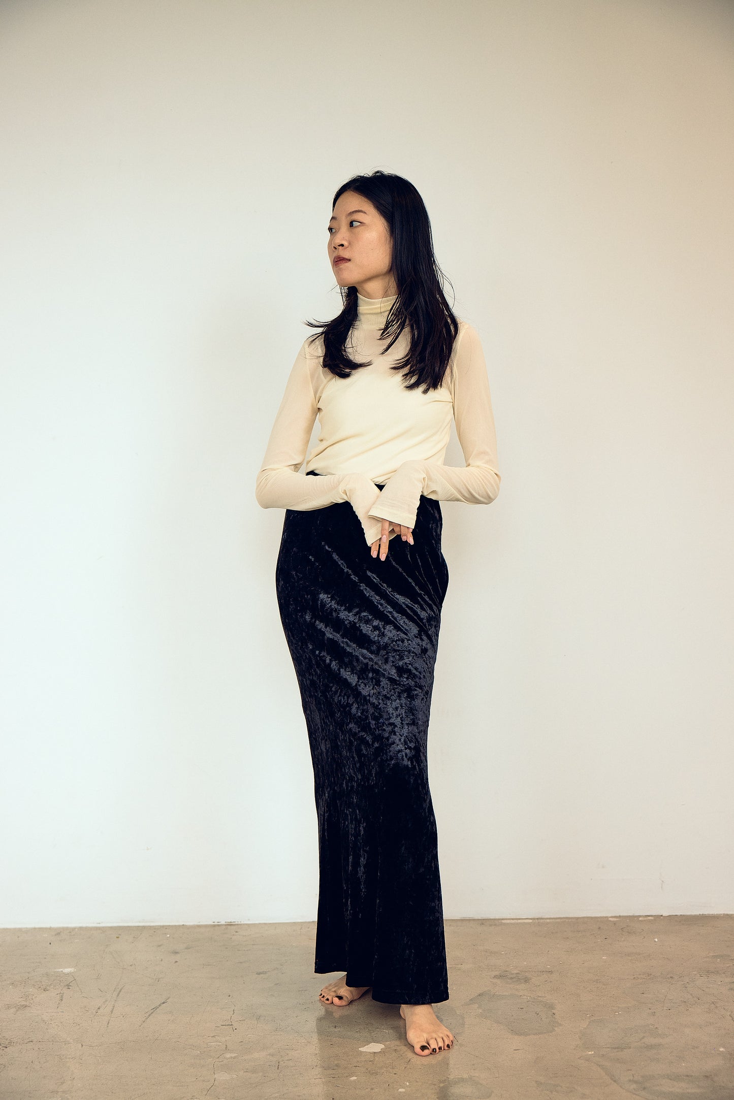 【SALE】sheer high neck