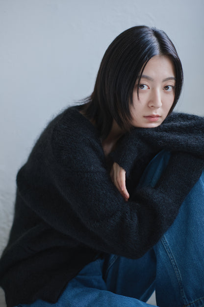 kid mohair cardigan ＜SUITAGE PREMIUM / MADE IN JAPAN＞