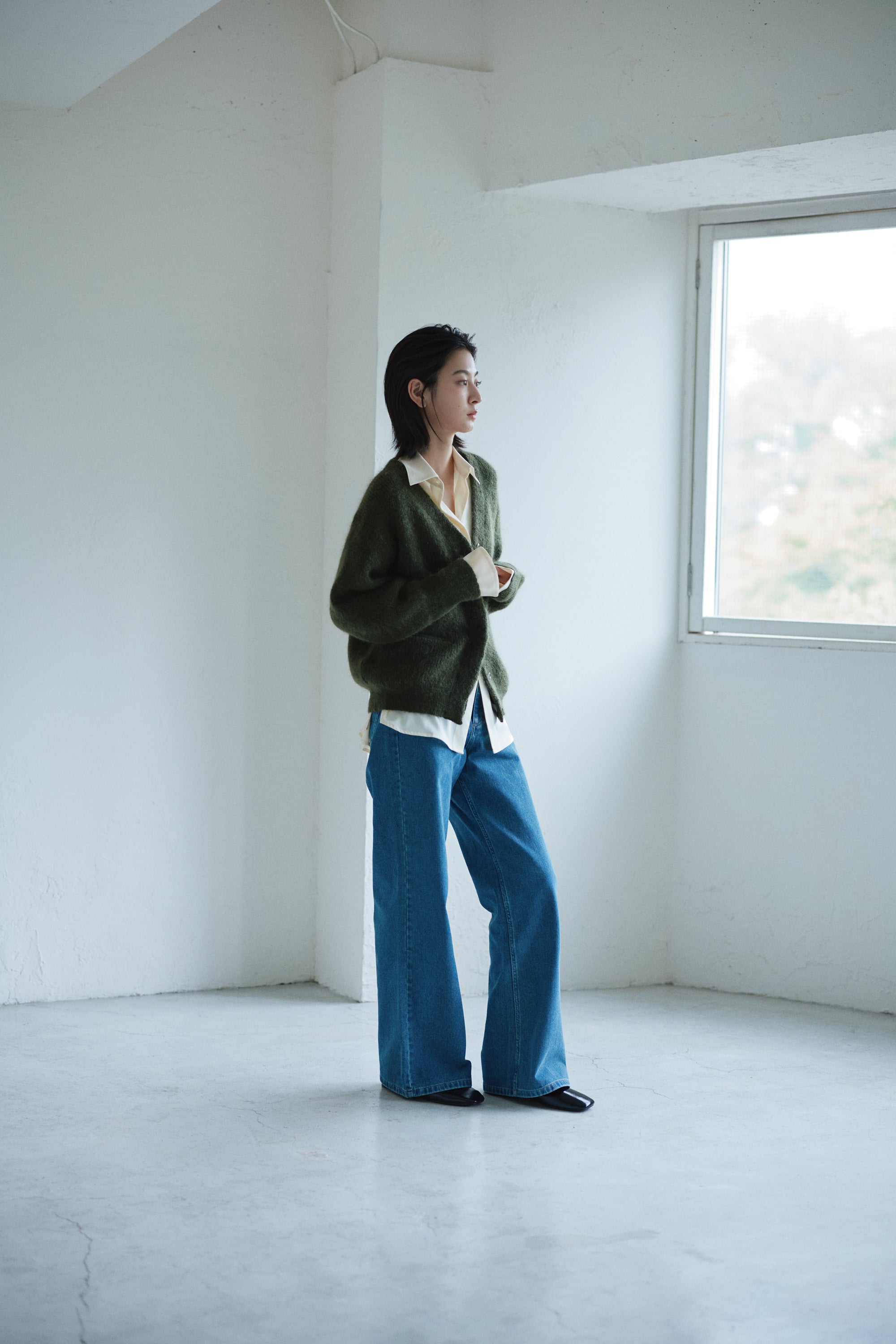 SALE】kid mohair cardigan ＜SUITAGE PREMIUM / MADE IN JAPAN