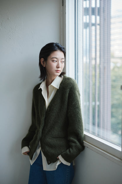kid mohair cardigan ＜SUITAGE PREMIUM / MADE IN JAPAN＞
