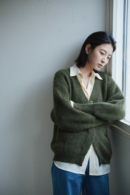 kid mohair cardigan ＜SUITAGE PREMIUM / MADE IN JAPAN＞