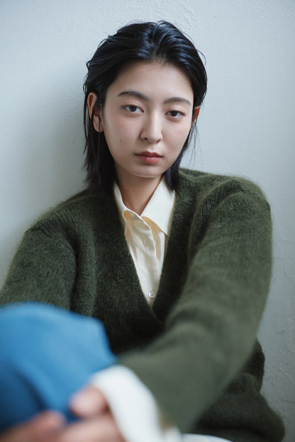 kid mohair cardigan ＜SUITAGE PREMIUM / MADE IN JAPAN＞